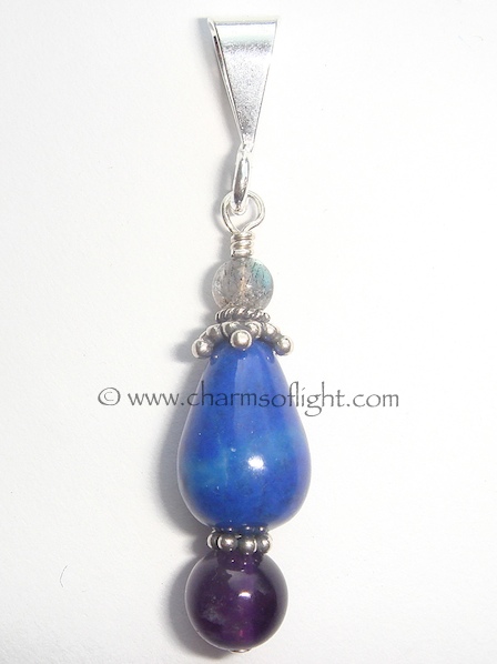 Labradorite, Lapis Lazuli & Amethyst Pendant